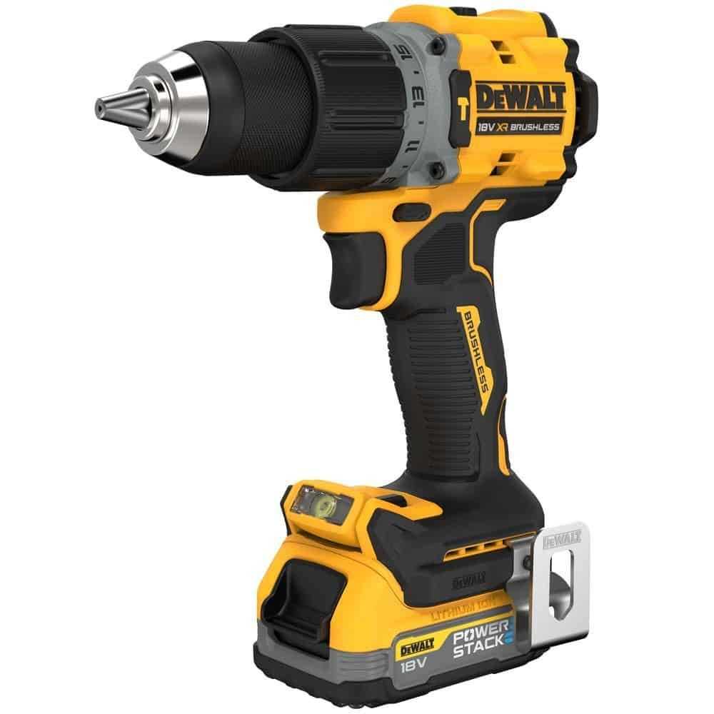 Dewalt 18V Cordless Hammer Drill Driver 13mm Brushless Motor 2000 RPM with 2 x 1.7 Ah Power Stack Li Ion Batteries for Drilling Metal Wood and Masonry DCD805E2T GB Shop Online at Best Price