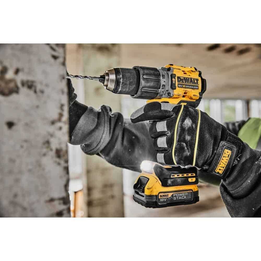 Dewalt 18V Cordless Hammer Drill Driver 13mm Brushless Motor 2000 RPM with 2 x 1.7 Ah Power Stack Li Ion Batteries for Drilling Metal Wood and Masonry DCD805E2T GB Shop Online at Best Price